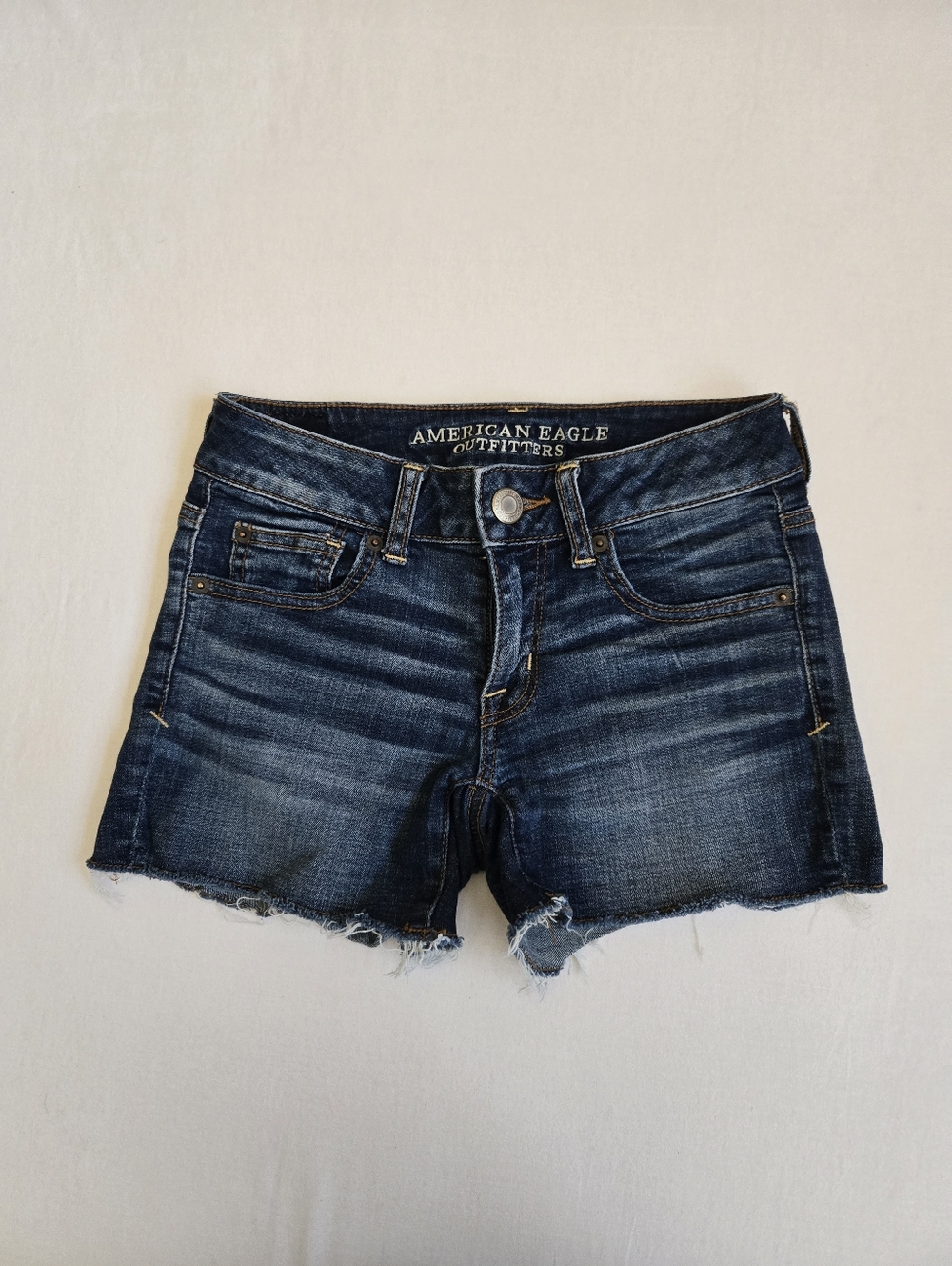 American Eagle Shortie Jean Short Shorts Low Rise Blue Size 00